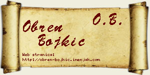 Obren Bojkić vizit kartica